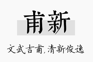 甫新名字的寓意及含义