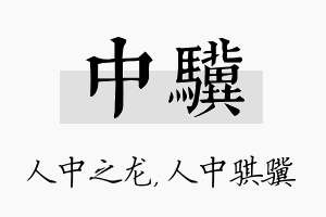 中骥名字的寓意及含义