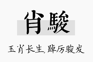 肖骏名字的寓意及含义