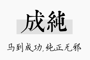 成纯名字的寓意及含义