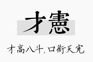 才宪名字的寓意及含义