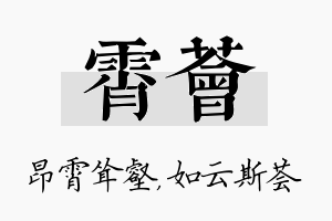 霄荟名字的寓意及含义