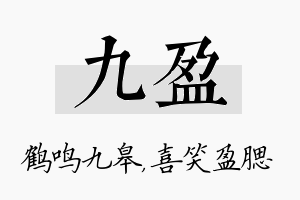 九盈名字的寓意及含义