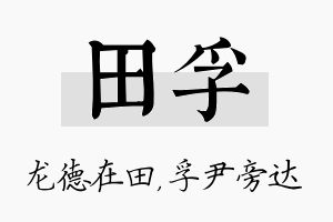 田孚名字的寓意及含义