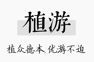 植游名字的寓意及含义