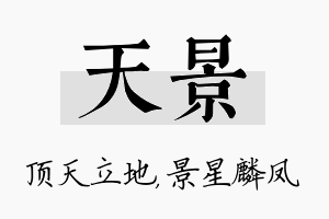 天景名字的寓意及含义