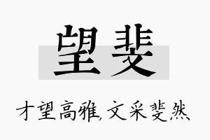 望斐名字的寓意及含义