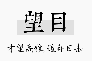 望目名字的寓意及含义