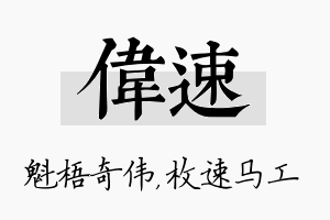 伟速名字的寓意及含义