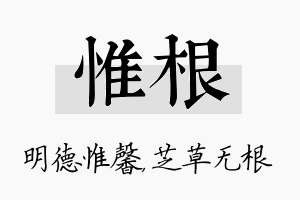 惟根名字的寓意及含义