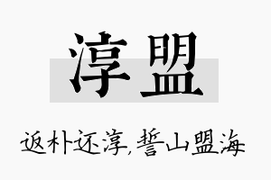 淳盟名字的寓意及含义