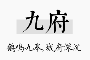 九府名字的寓意及含义