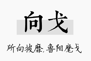 向戈名字的寓意及含义