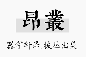 昂丛名字的寓意及含义