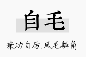 自毛名字的寓意及含义