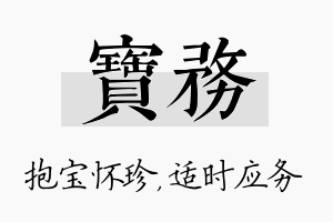 宝务名字的寓意及含义