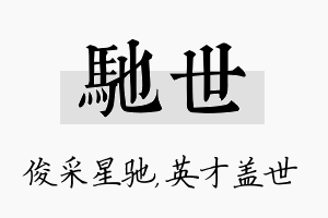 驰世名字的寓意及含义