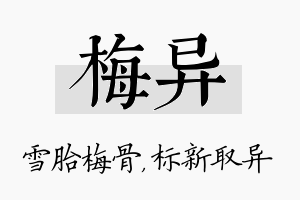 梅异名字的寓意及含义