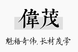 伟茂名字的寓意及含义