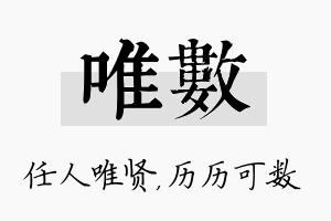 唯数名字的寓意及含义