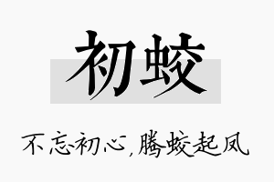 初蛟名字的寓意及含义