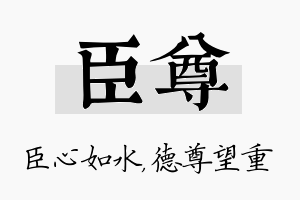 臣尊名字的寓意及含义