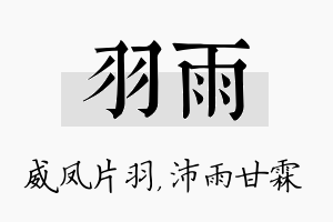 羽雨名字的寓意及含义