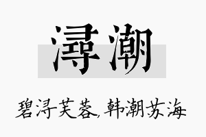 浔潮名字的寓意及含义