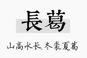 长葛名字的寓意及含义