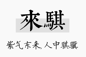 来骐名字的寓意及含义