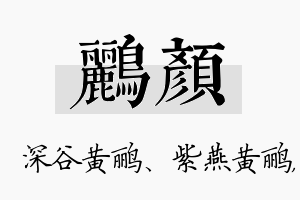 鹂颜名字的寓意及含义