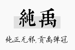 纯禹名字的寓意及含义