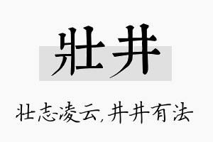 壮井名字的寓意及含义