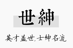 世绅名字的寓意及含义