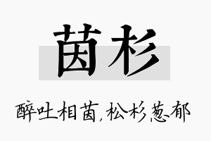 茵杉名字的寓意及含义