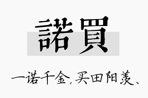 诺买名字的寓意及含义