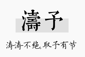 涛予名字的寓意及含义