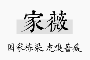 家薇名字的寓意及含义