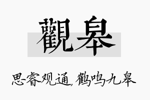 观皋名字的寓意及含义