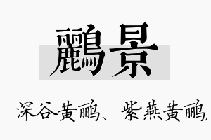 鹂景名字的寓意及含义