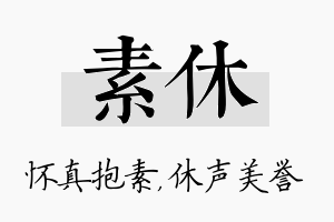 素休名字的寓意及含义