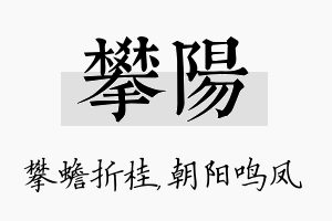 攀阳名字的寓意及含义