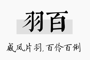 羽百名字的寓意及含义