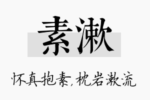 素漱名字的寓意及含义