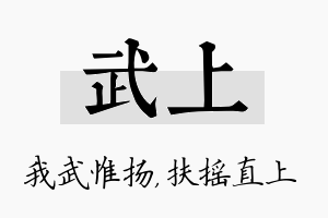 武上名字的寓意及含义