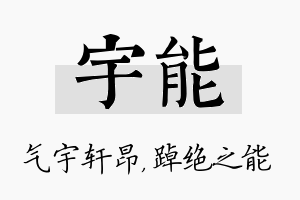 宇能名字的寓意及含义