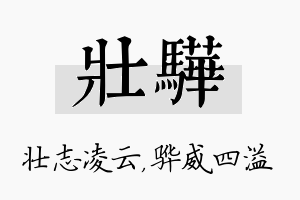 壮骅名字的寓意及含义