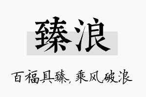 臻浪名字的寓意及含义