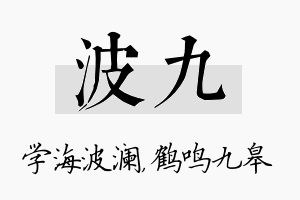 波九名字的寓意及含义