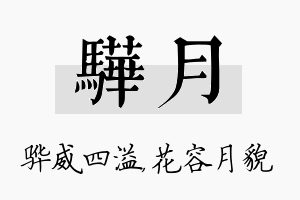 骅月名字的寓意及含义